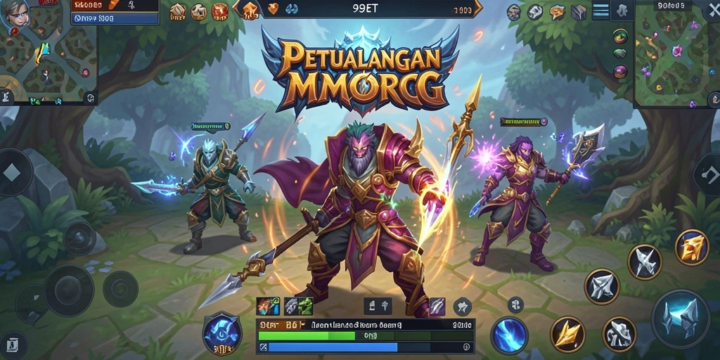 Tangkapan layar dari gameplay 9ET menunjukkan petualangan epik dalam dunia MMORPG.