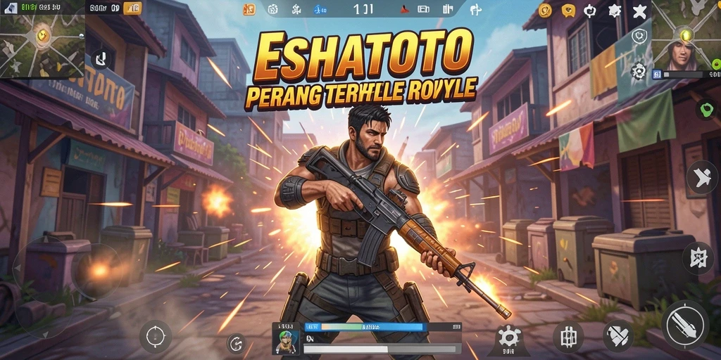 Tampilan aksi seru dalam ESHATOTO saat pemain berjuang untuk bertahan hidup.