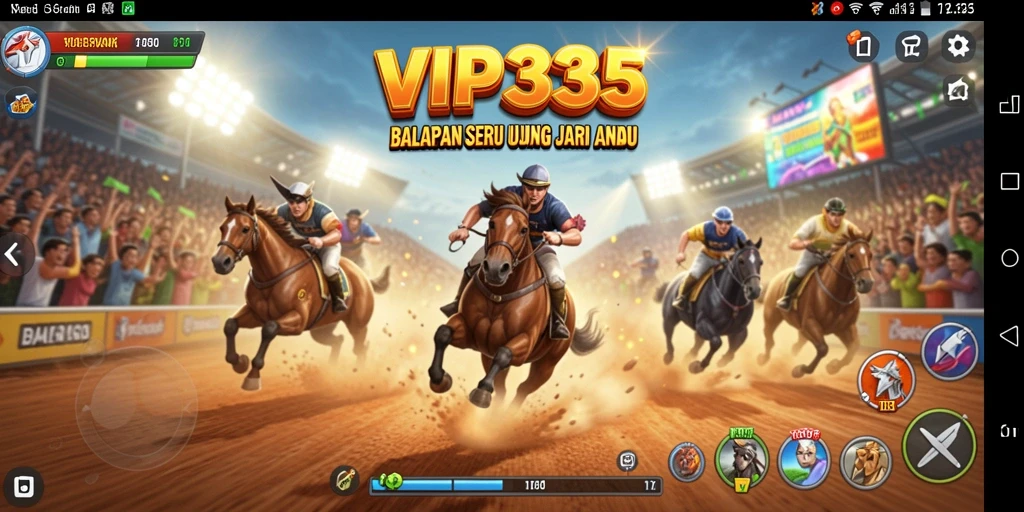 Tampilkan momen balapan intens dalam VIP333 yang mendebarkan.